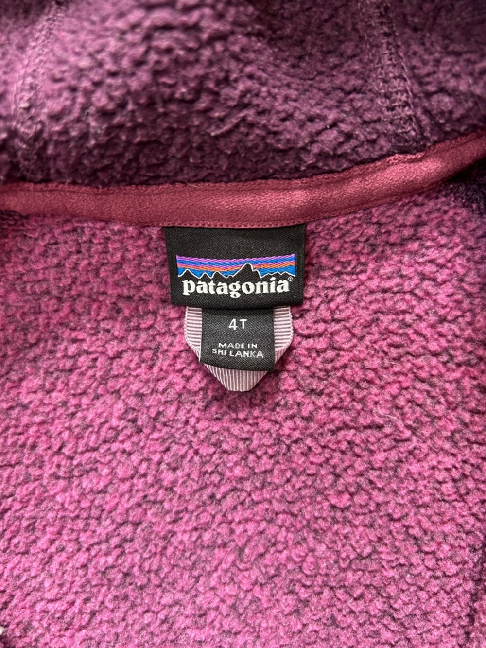 Patagonia 4T Kids Two-Tone Purple Baby Better Sweater Fleece Hooded Jacket - Picture 2 of 5